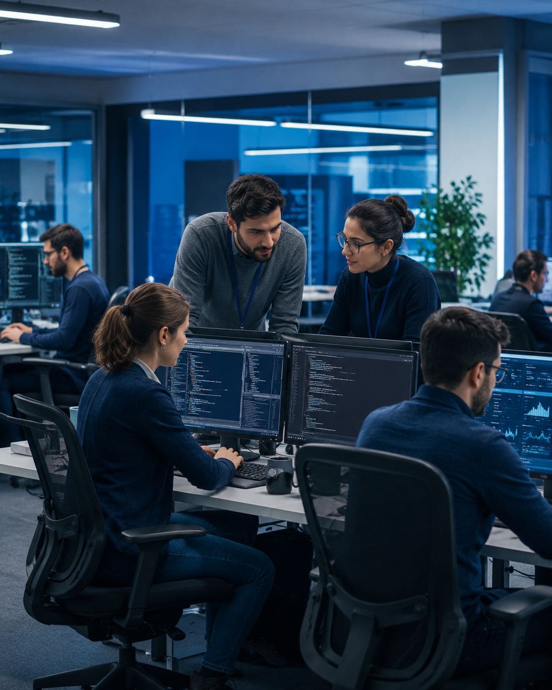 Equipo informático trabajando en soporte IT para empresas